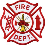 FIRE DEPT MALTESE CROSS CUT OUT PATCH.